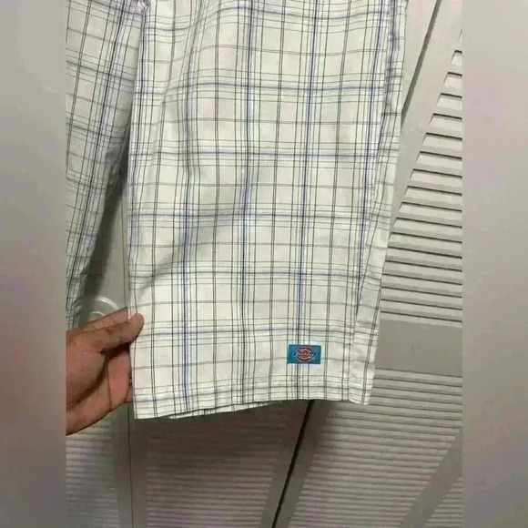 Dickie’s Men 3/4 Length White with Blue Lines Size 38 - Picture 9 of 9